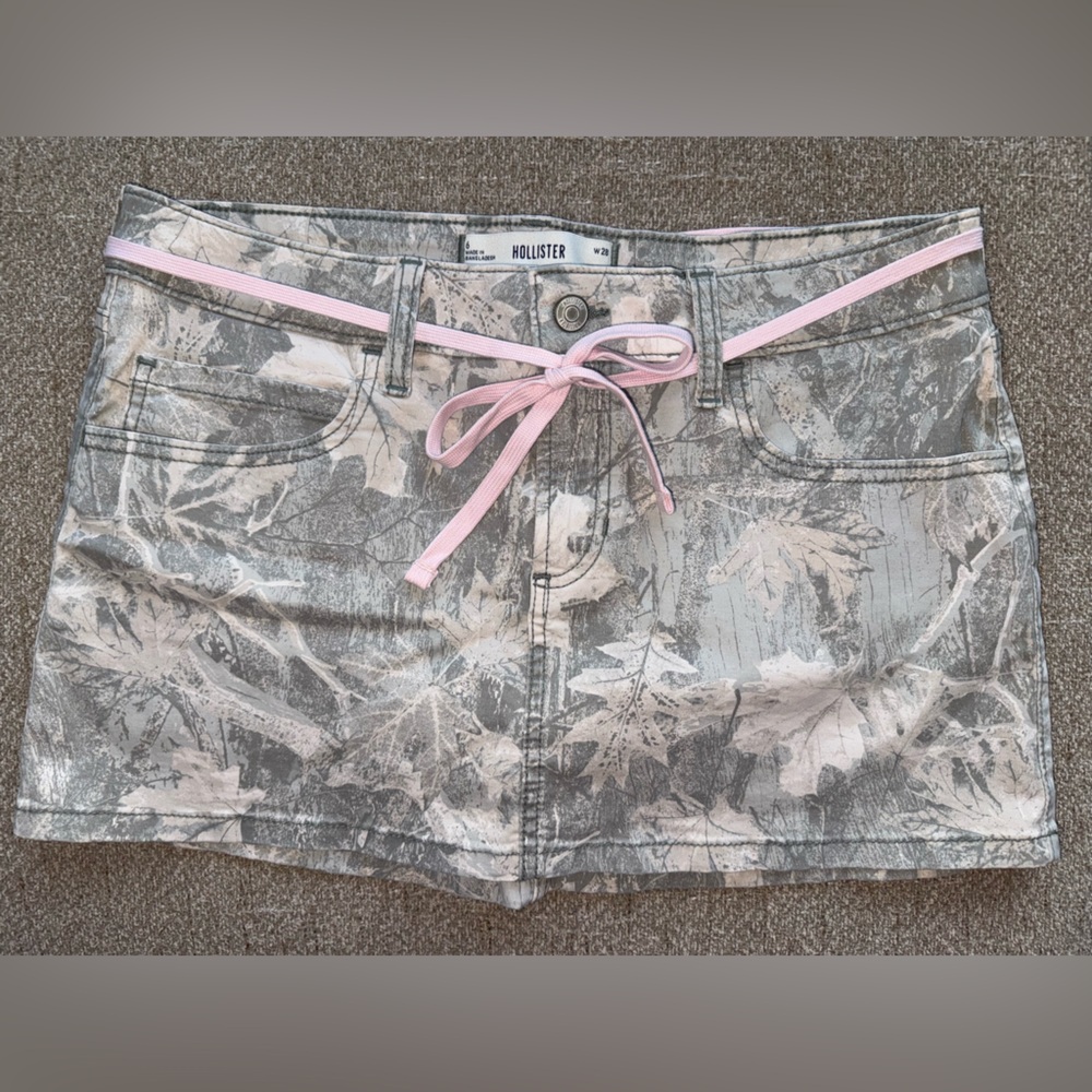 Hollister Camo Mini Skirt with built in shorts